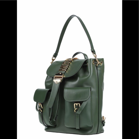 🤩💕NEW, RARE MOSCHINO BACKPACK‼️ BEAUTIFUL GREEN LEATHER💕🤩 - Picture 3 of 6